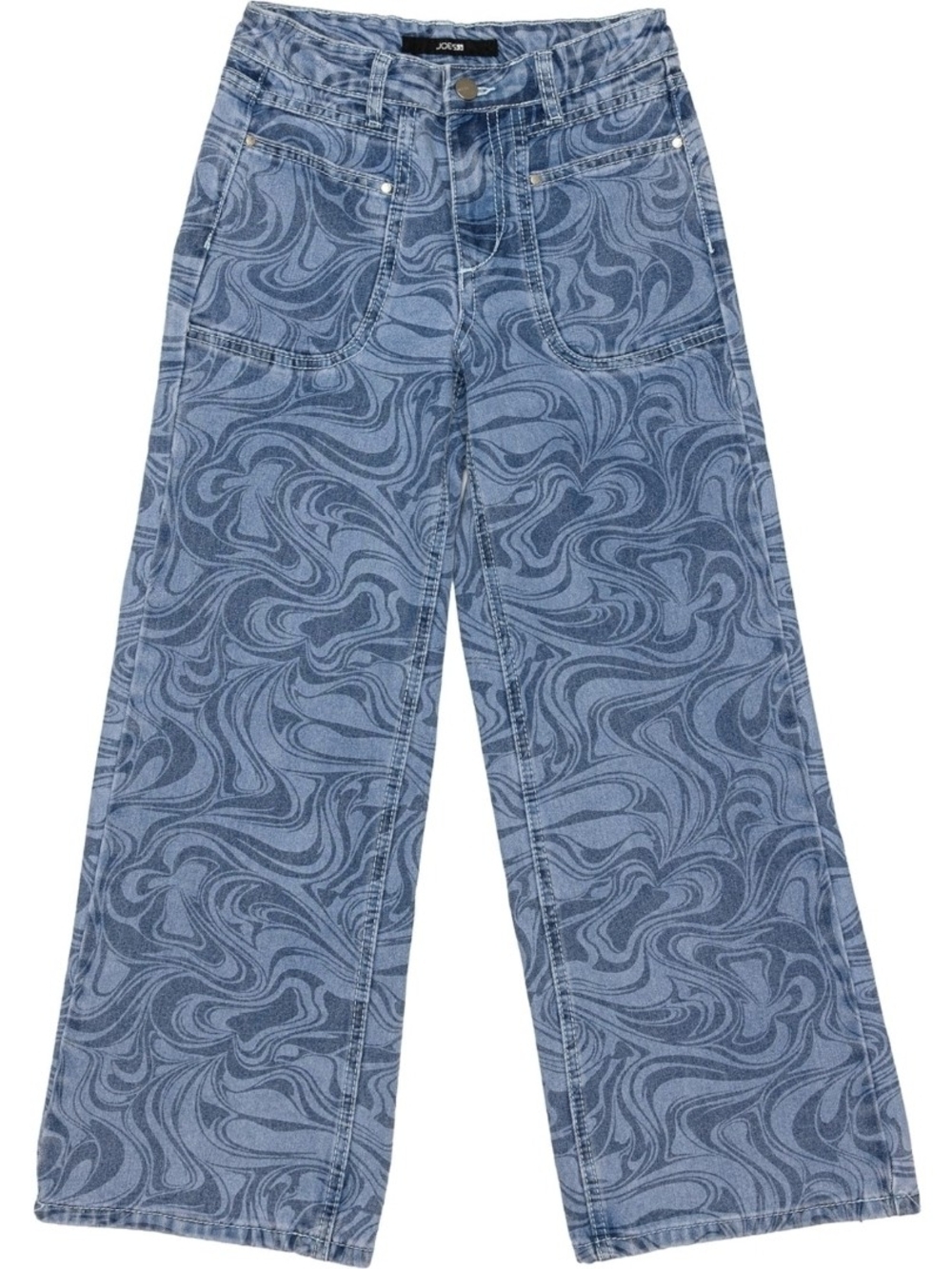 Joe's Jeans Blue Swirl-Print Wide Leg Jeans